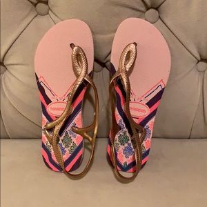 Havianas Luna Print Sandal Rose Gold